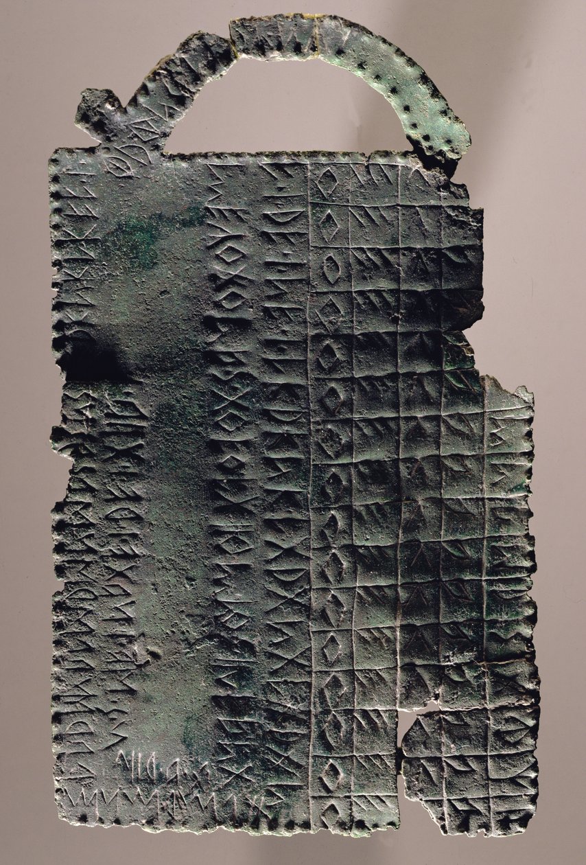 Plaketa s nápisem paleo-benátské abecedy (bronz) od Iron Age