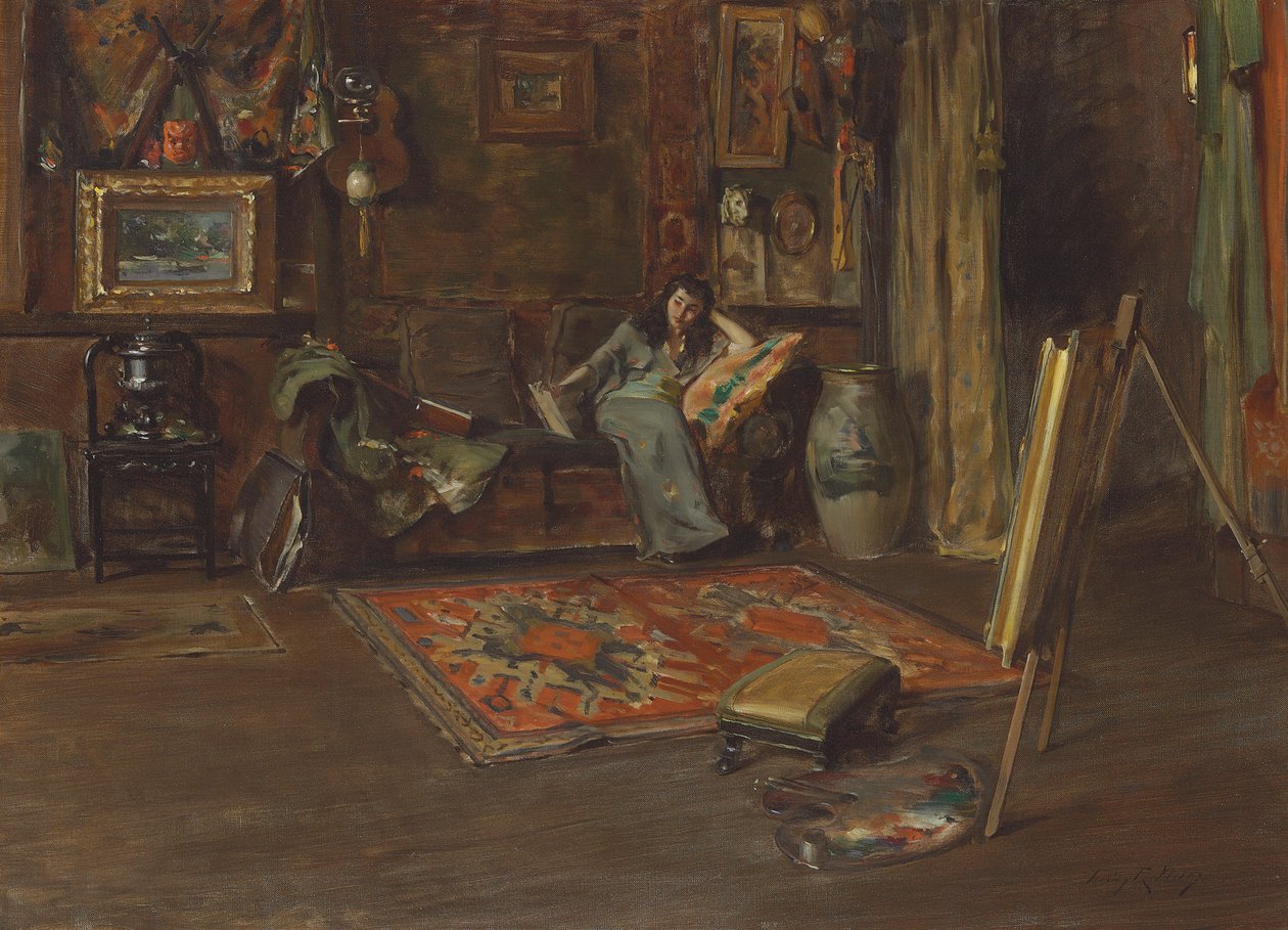 Interiér ateliéru William Merritt Chase