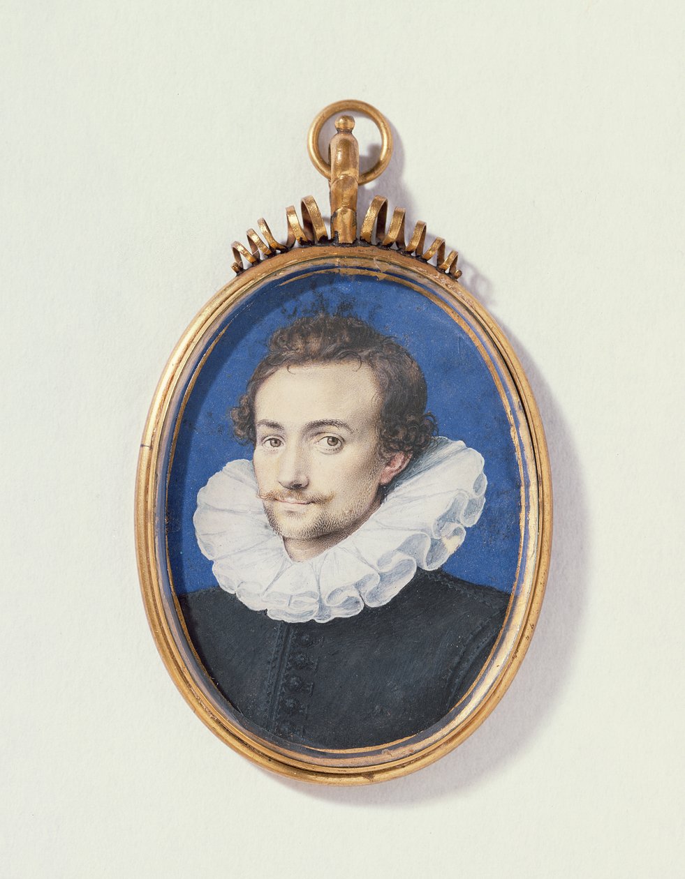 Portrét muže v černém, cca 1590-1600 (wc na pergamenu) od Isaac Oliver