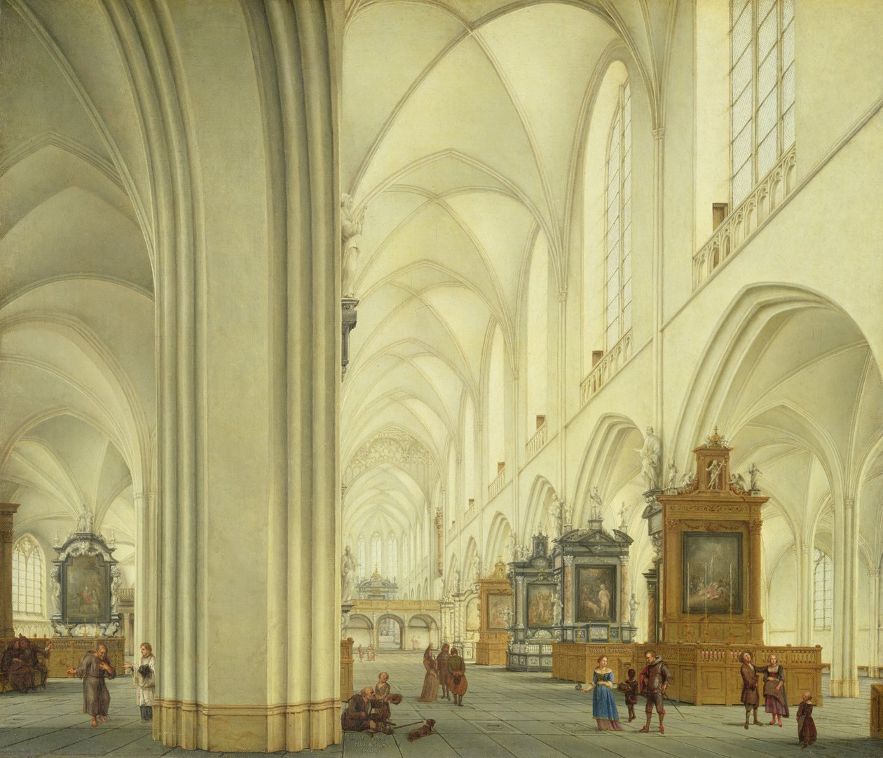 Interiér antverpské katedrály, c.1668 od Isaac van Nickele