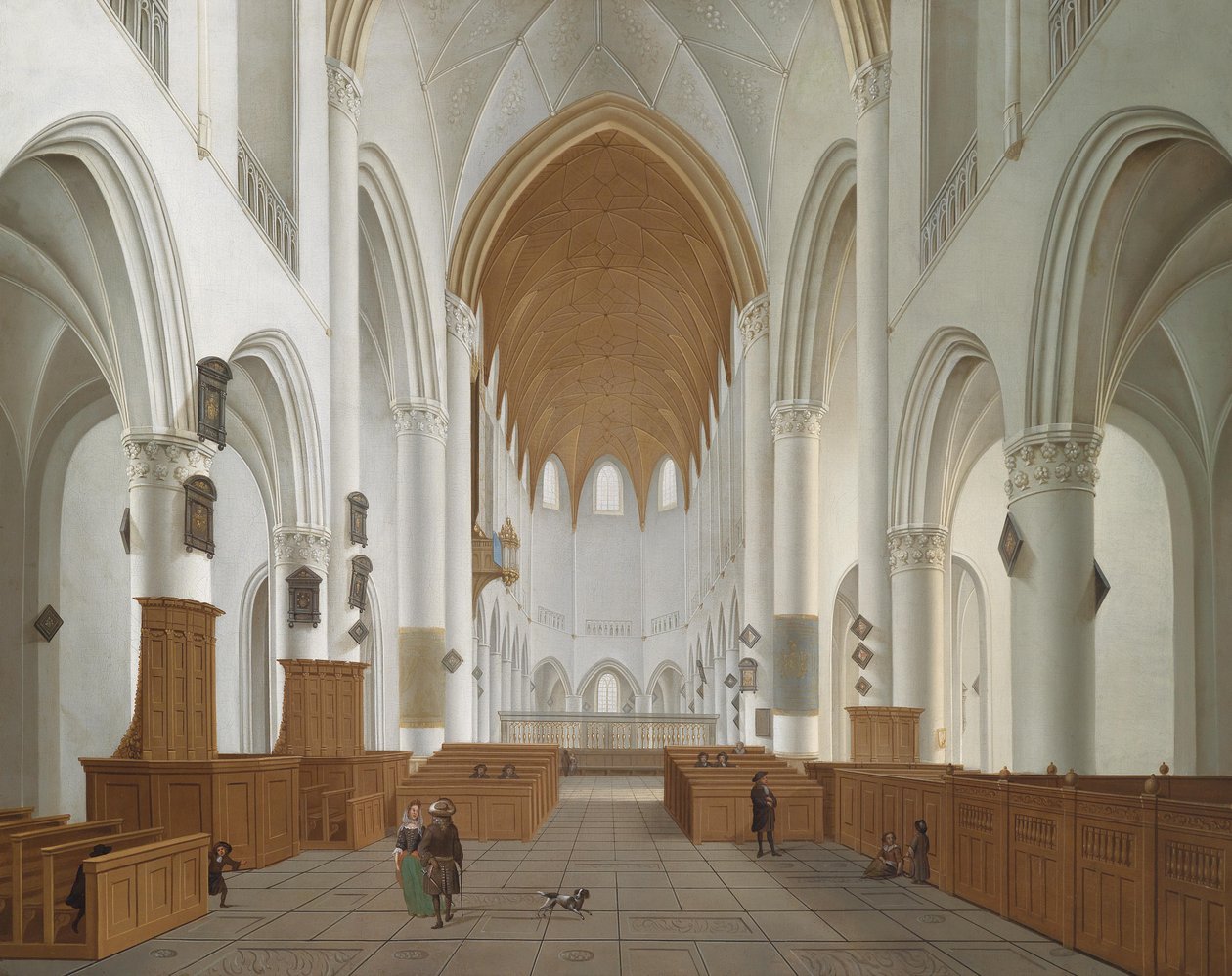 Interiér kostela svatého Bavo v Haarlemu od Isaac van Nickele