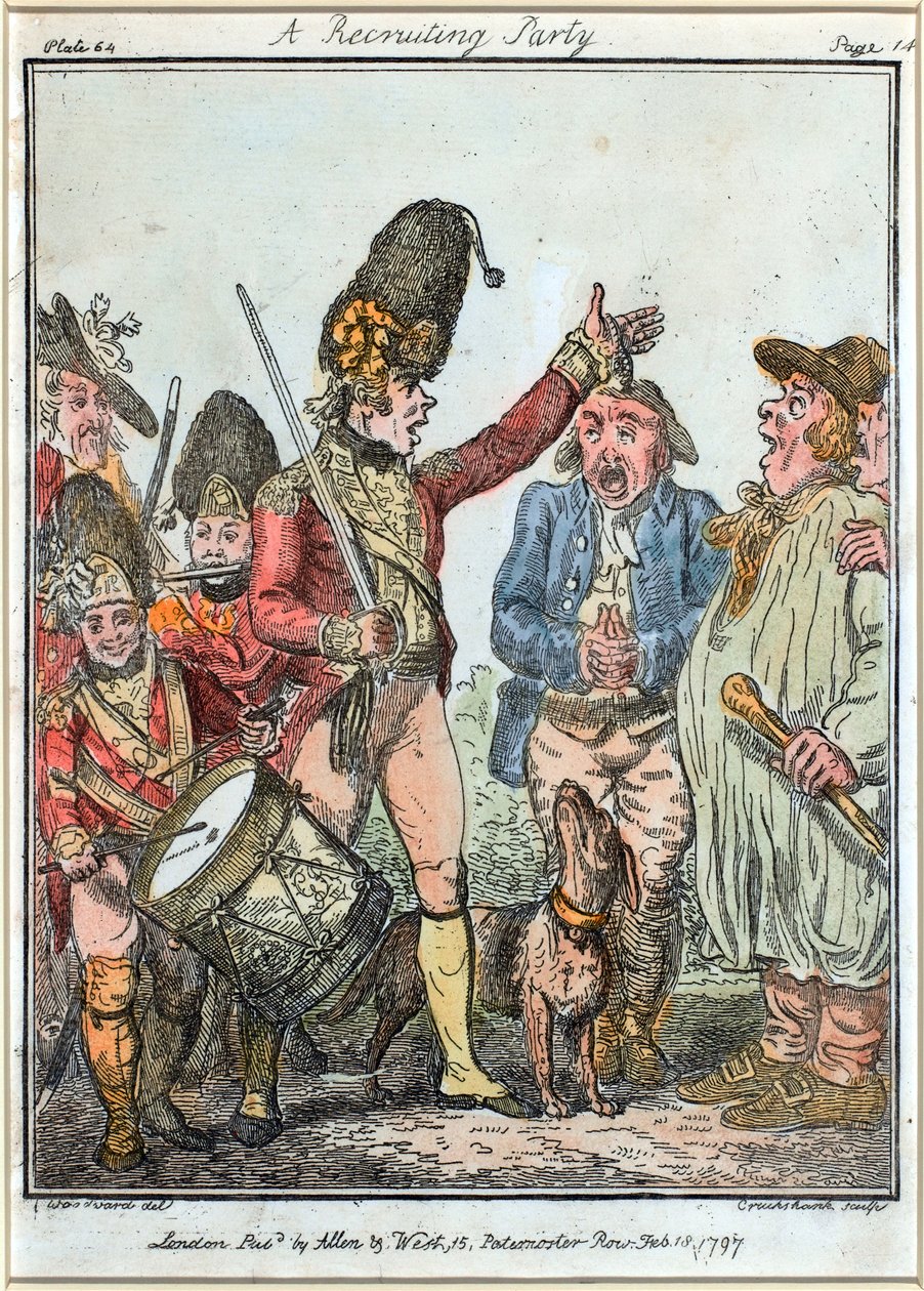"Náborová párty" od Isaac (after) Cruikshank