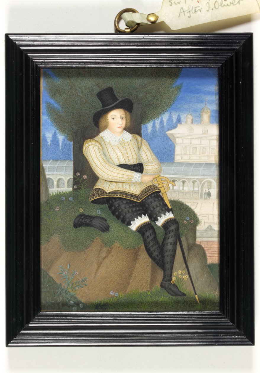 Gentleman tradičně identifikovaný jako Sir Philip Sydney (akvarel na pergamenu) od Isaac (after) Oliver