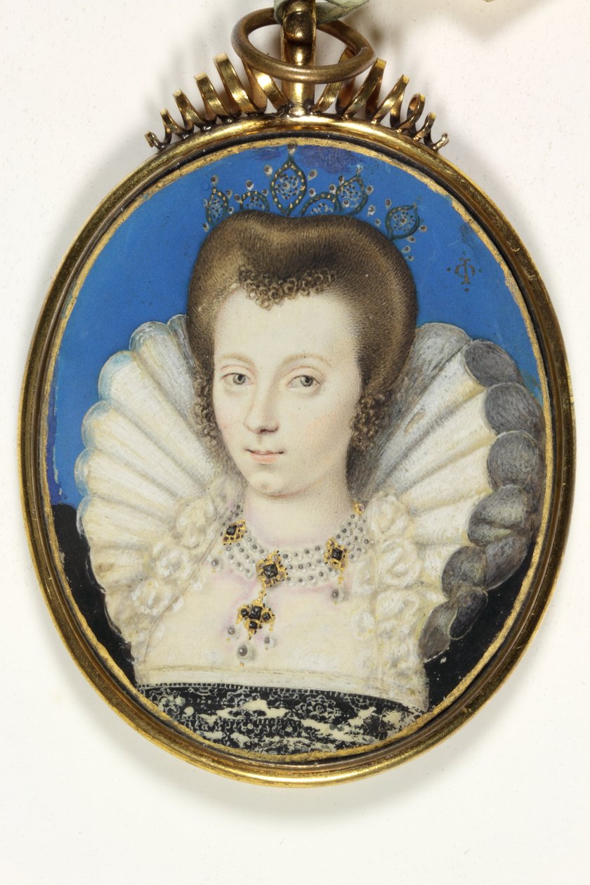 Dáma tradičně identifikovaná jako Elizabeth Bruges, Lady Kennedy (akvarel na pergamenu) od Isaac (attr. to) Oliver