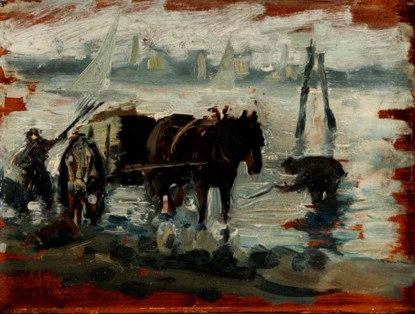 Sběr chaluh (panel) od Isaac (circle of) Israels