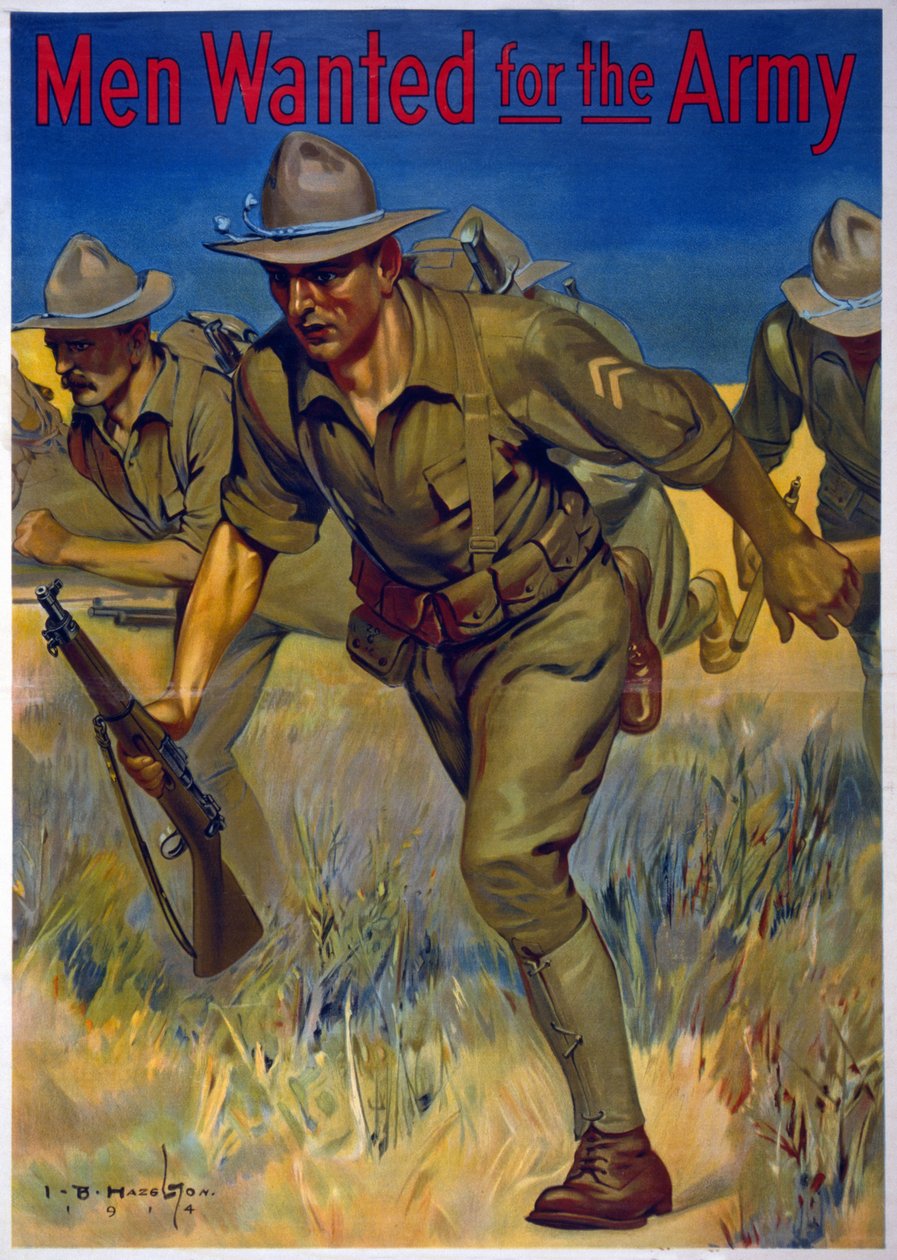 Muži hledaní pro armádu, 1914 od Isaac Brewster Hazelton