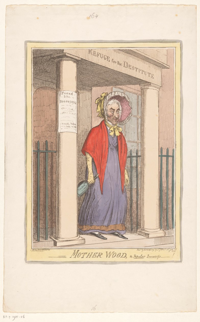 Spotpret sira Matthewa Wooda, 1820 Mother Wood, populární zadavatel-! (název na objektu) od Isaac Cruikshank