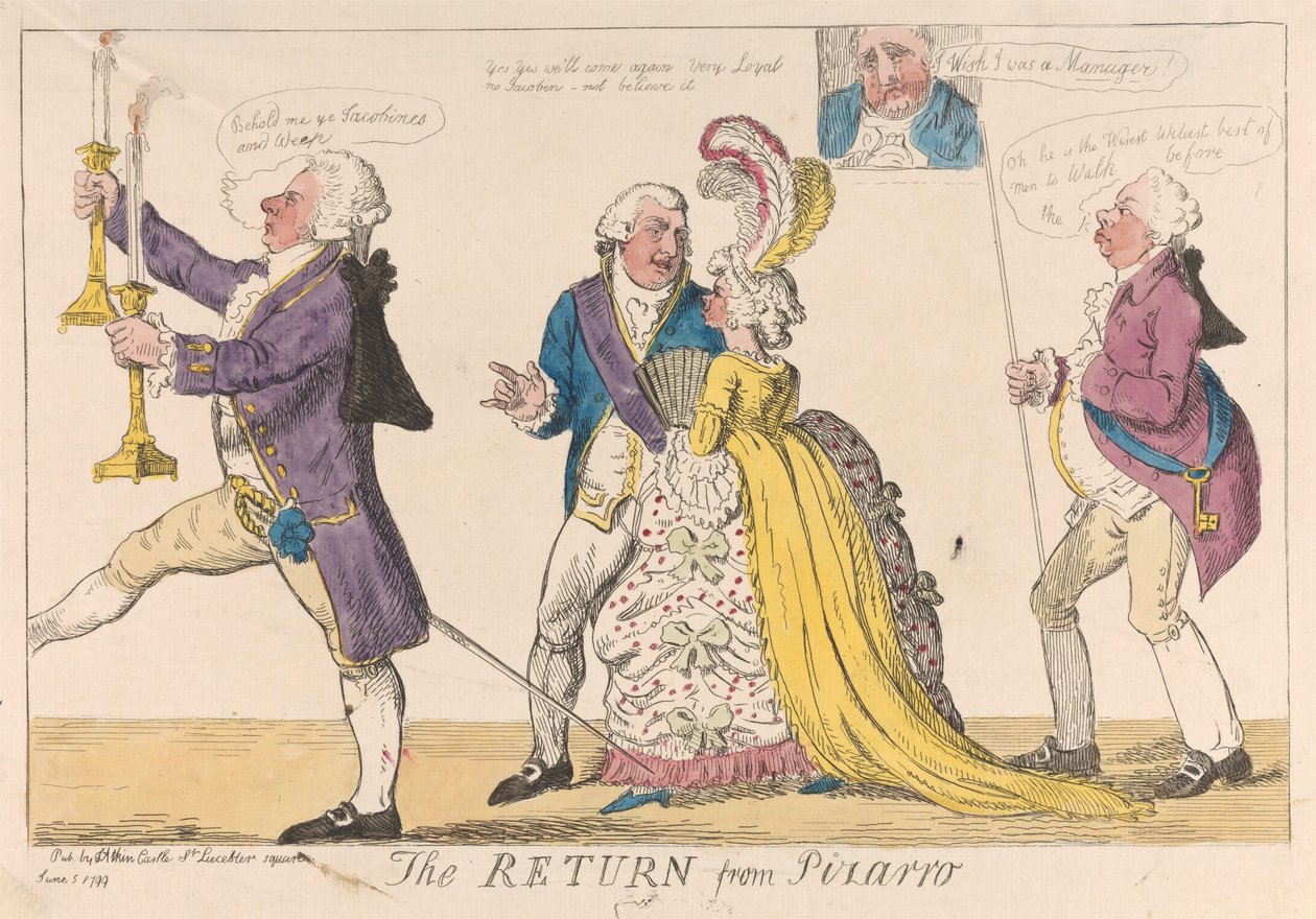 Die Rückkehr von Pizarro od Isaac Cruikshank