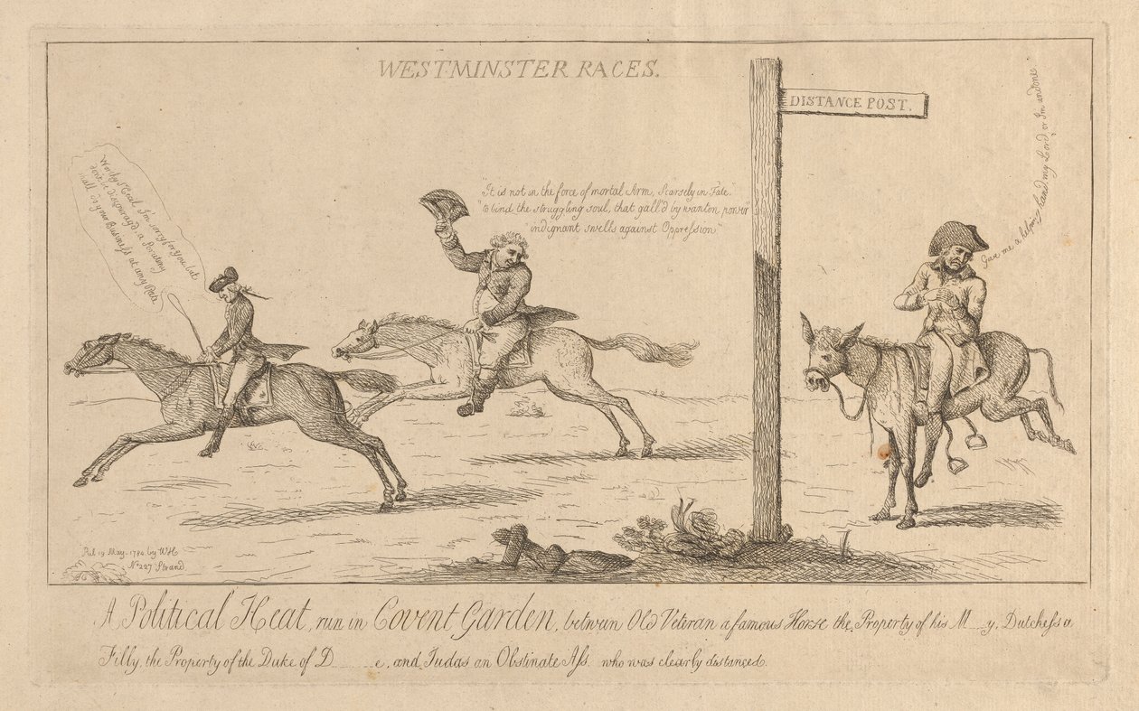Westminsterské závody, politický běh v Covent Garden od Isaac Cruikshank