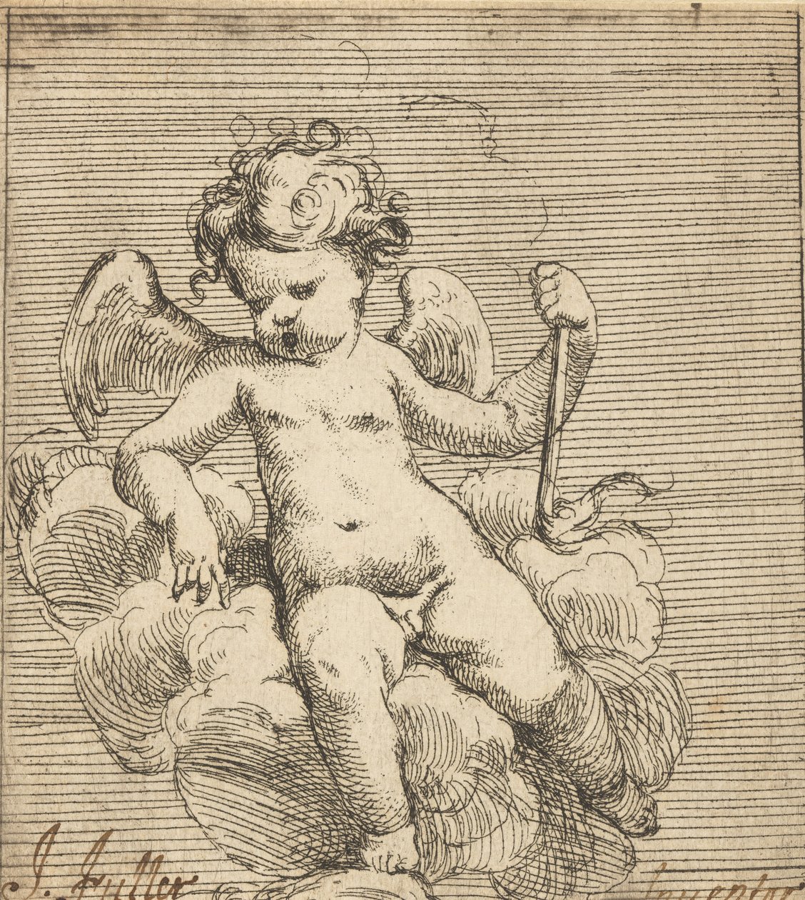 Putto drží pochodeň od Isaac Fuller