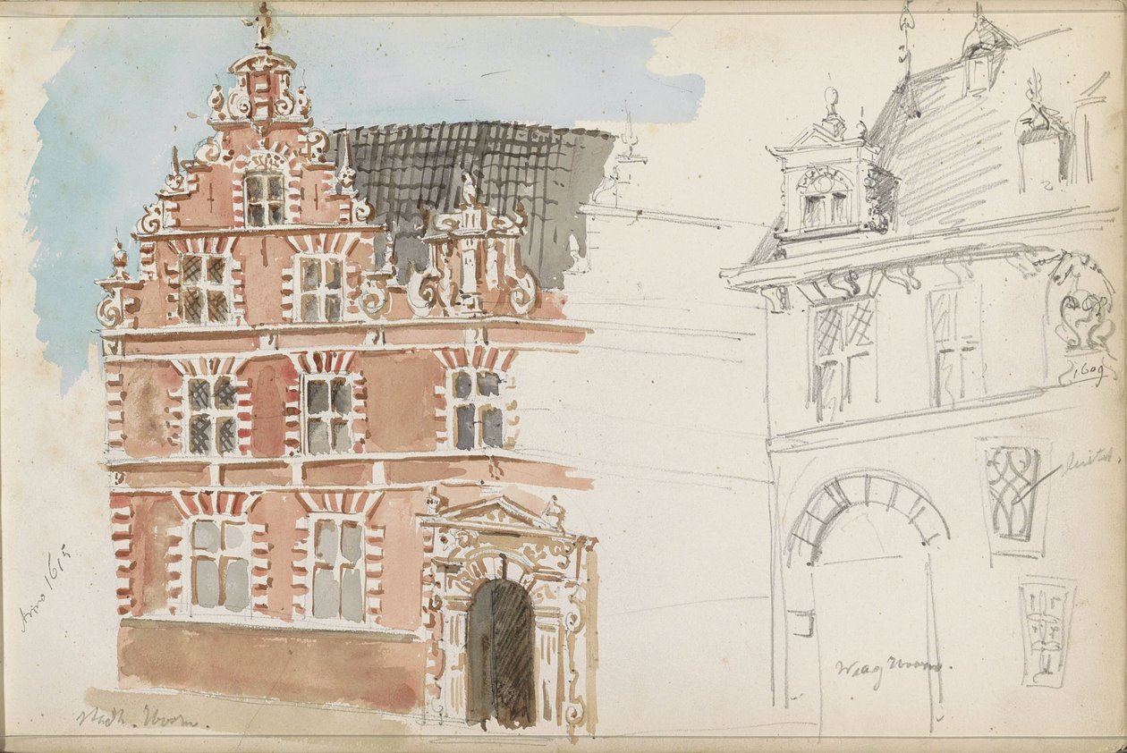 Radnice a Waag v Hoornu od Isaac Gosschalk