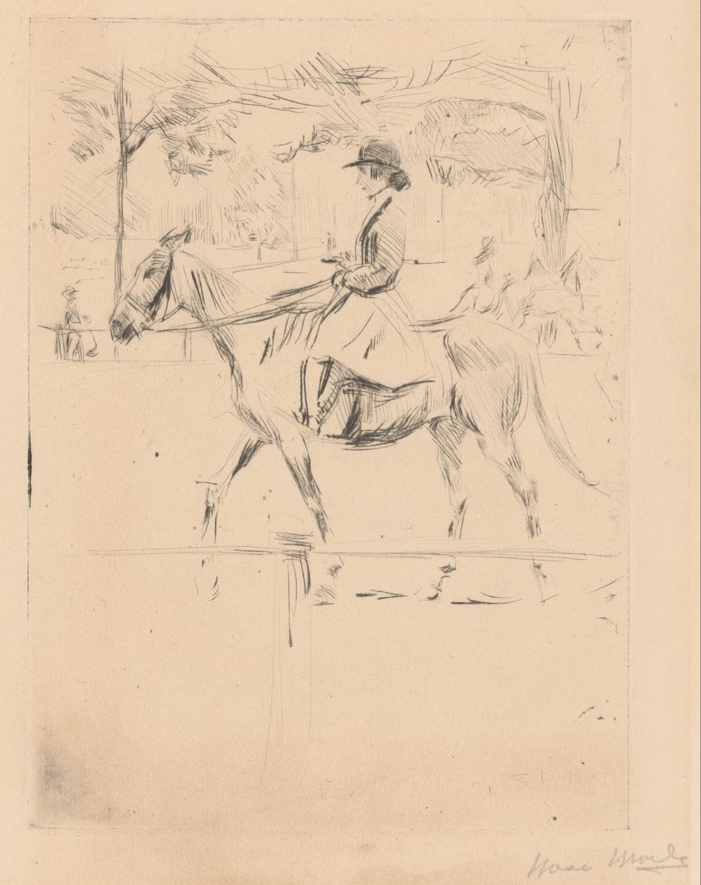 Žena na koni od Isaac Israels (signed by artist)