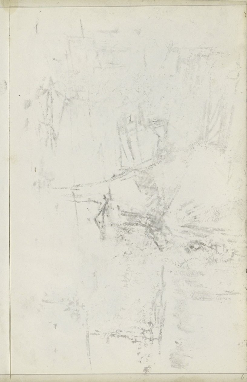 Abklatsch kresby křídou na listu 5 verso od Isaac Israels