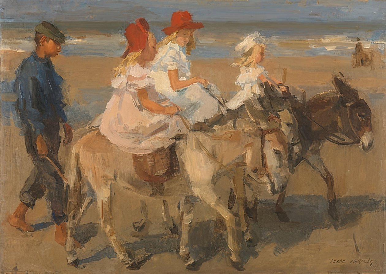 Jízda na oslu na pláži. Kolem let 1890-1901 od Isaac Israels