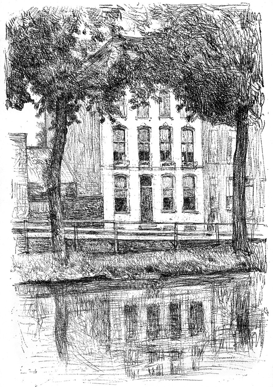 Izraelský dům, viděno z parku, c1880-1882. od Isaac Israels