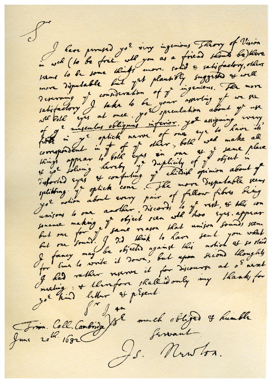Dopis sira Issaca Newtona Williamu Briggsovi, 20. června 1682. od Isaac Newton