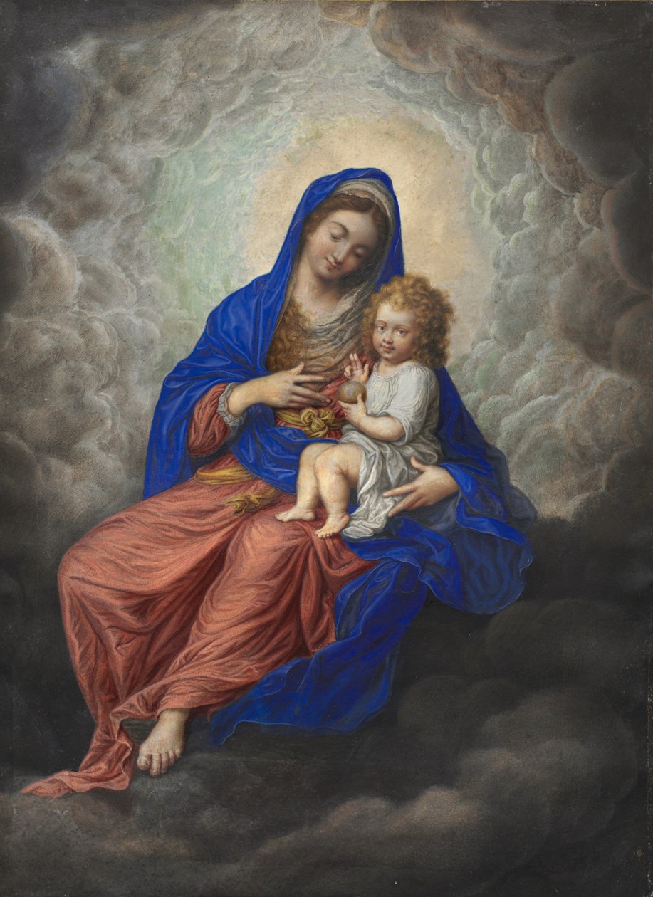 Madonna a dítě ve slávě od Isaac Oliver