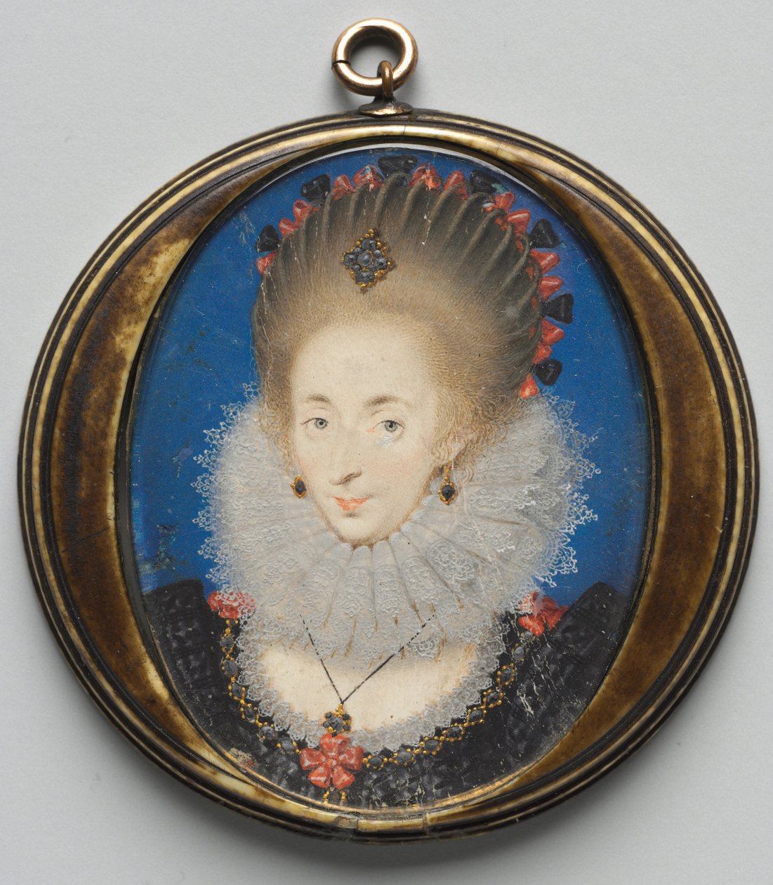Portrét Lucy Russell, hraběnky z Bedfordu, rozené Harrington, 1612. od Isaac Oliver