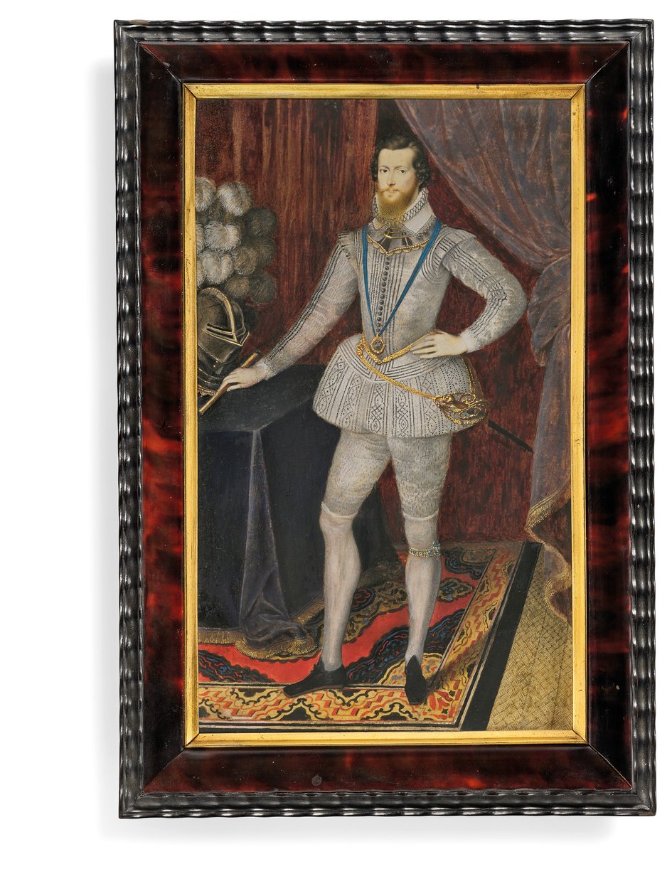 Robert Devereux, 2. hrabě z Essexu (vellum s rámem z želvoviny a zlatým držákem) od Isaac Oliver