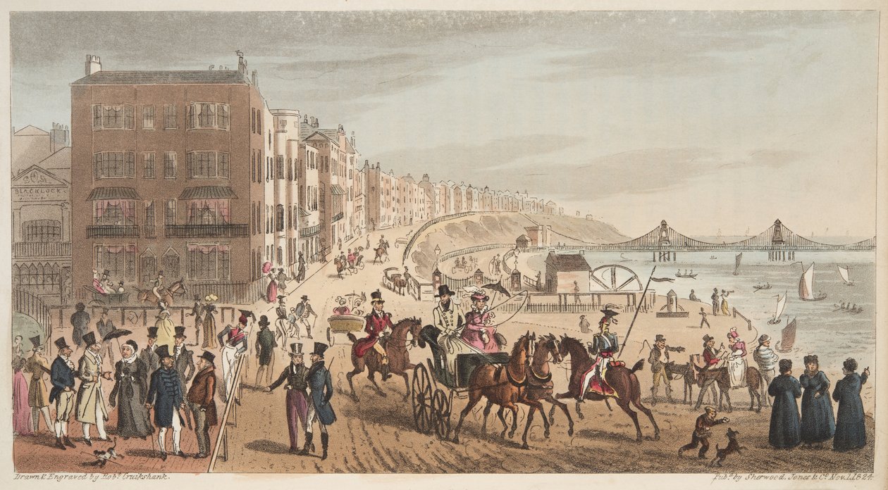 Postavy na Steyne, Brighton, z anglického špióna vydaného v roce 1824 od Isaac Robert Cruikshank