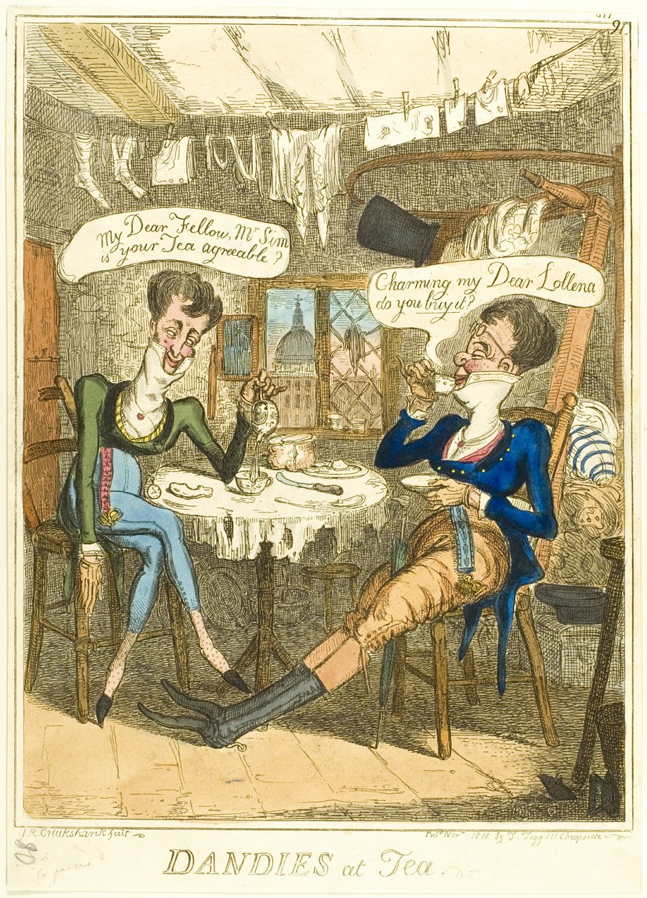 Dandies at Tea od Isaac Robert Cruikshank