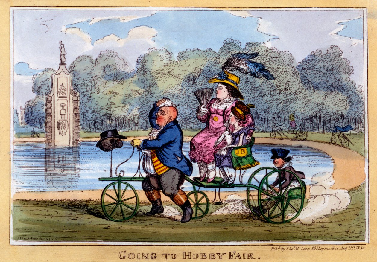 Going to Hobby Fair, 1835 (ručně kolorovaná rytina) od Isaac Robert Cruikshank