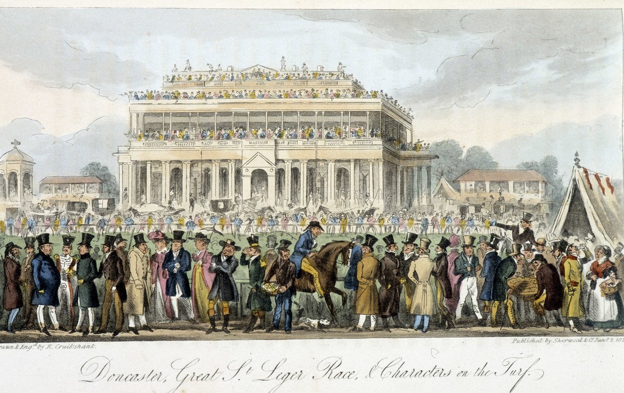 Le prix Saint Léger à Doncaster (les Courses) - v “”Anglický špión”” Charles Molloy Westmacott, ill. od Roberta Cruikshanka, Londýn od Isaac Robert Cruikshank