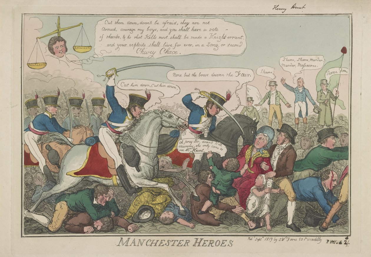 Manchester Heroes, 1819 od Isaac Robert Cruikshank