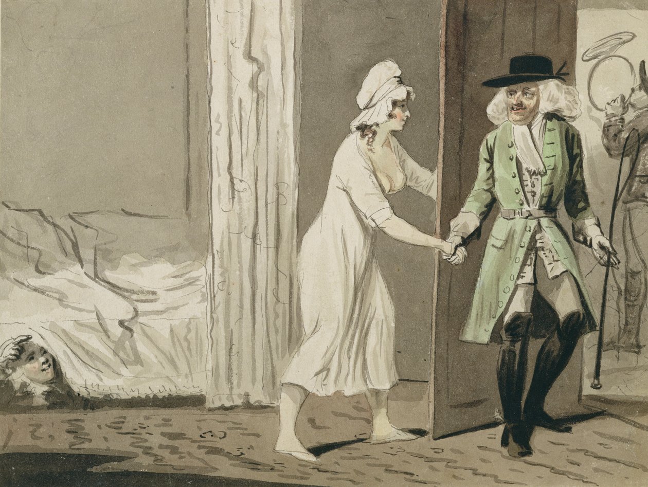 Paroháč odjíždí na lov, cca 1800 (pero a inkoust s wc na papíře) od Isaac Robert Cruikshank