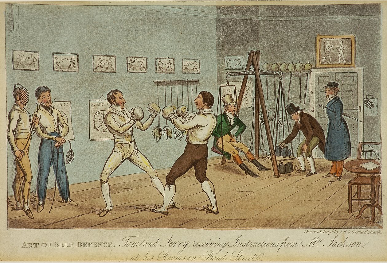 Umění sebeobrany (barevné lito) od Isaac Robert and George Cruikshank