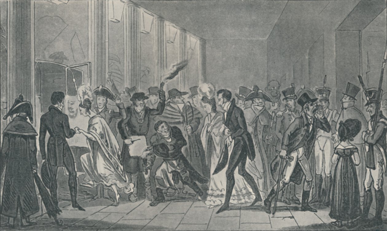 Po opeře, 1821, 1920. Umělci: Isaac Robert Cruikshank, George Cruikshank. od Isaac, Robert and George Cruikshank