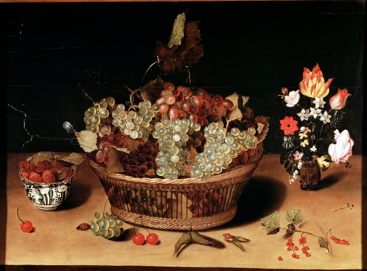 Zátiší s květinami a ovocem Malba Isaaca Soreaua (1604-1644) Turín 17. století Galleria Sabauda, inv. 758 od Isaac Soreau
