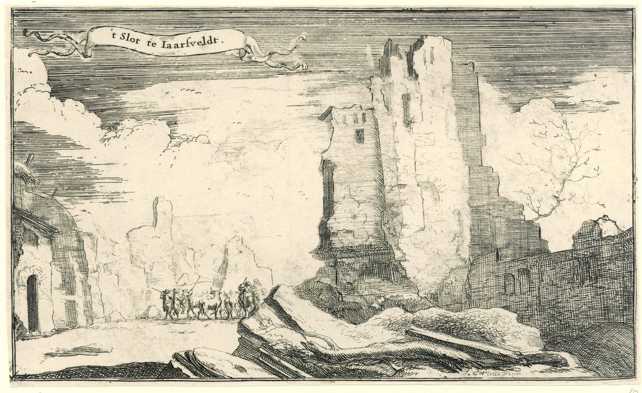 Hrad v Jaarsveldu, zničený Francouzi v roce 1672 