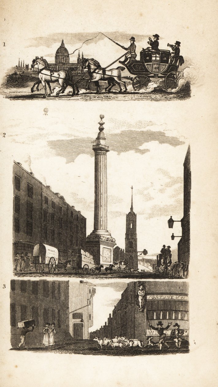 Krajané na jevišti, Monument a Pie Corner od Isaac Taylor