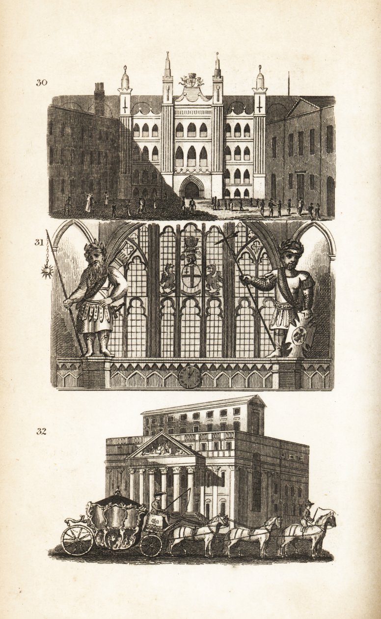 London Guildhall, Gog a Magog a Mansion House od Isaac Taylor
