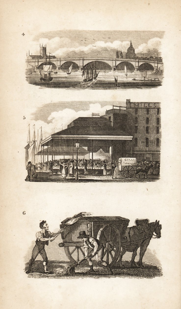 New London Bridge, Billingsgate a Scavenger od Isaac Taylor