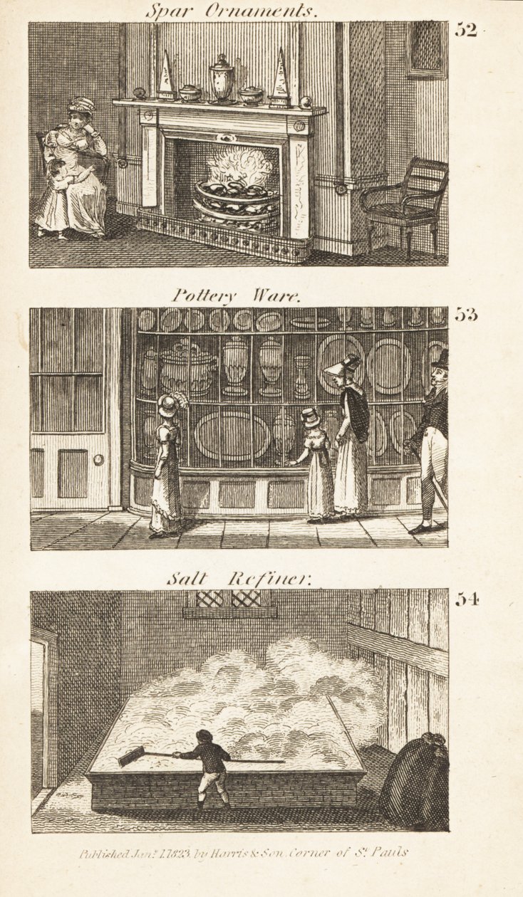 Obchody v Regency England: Sparové ozdoby, keramika a rafinér soli od Isaac Taylor