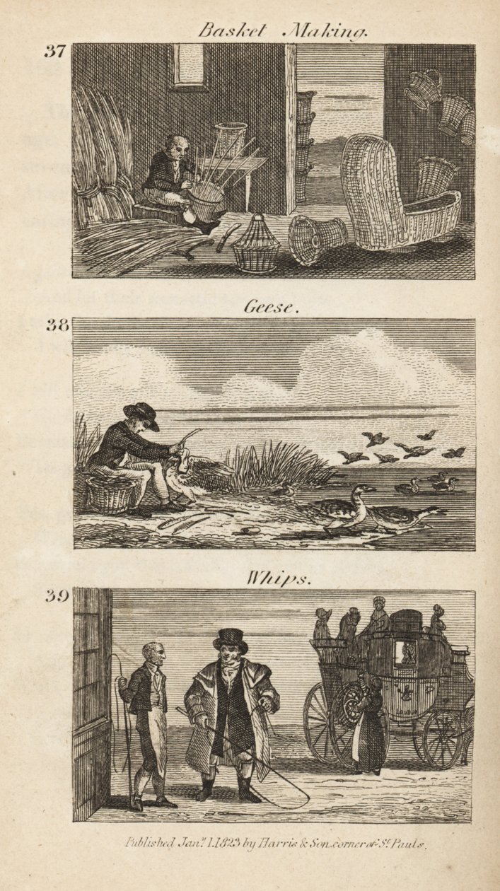 Obchody v Regency England: výroba košíků, škubání hus a biče od Isaac Taylor