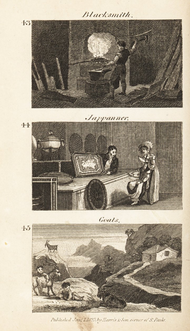 Živnosti v Regency England: kovář, Jappanner a kozy od Isaac Taylor