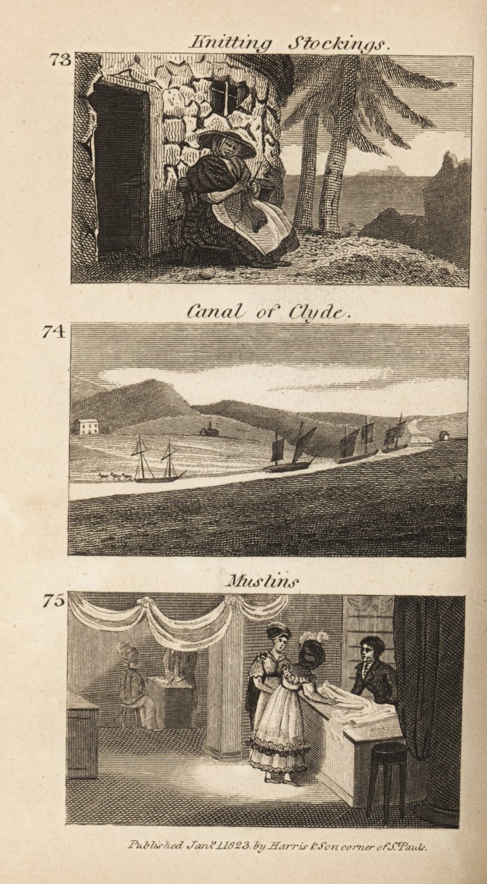 Obchody v Regency Scotland: pletení punčoch, kanál Clyde a mušelíny od Isaac Taylor