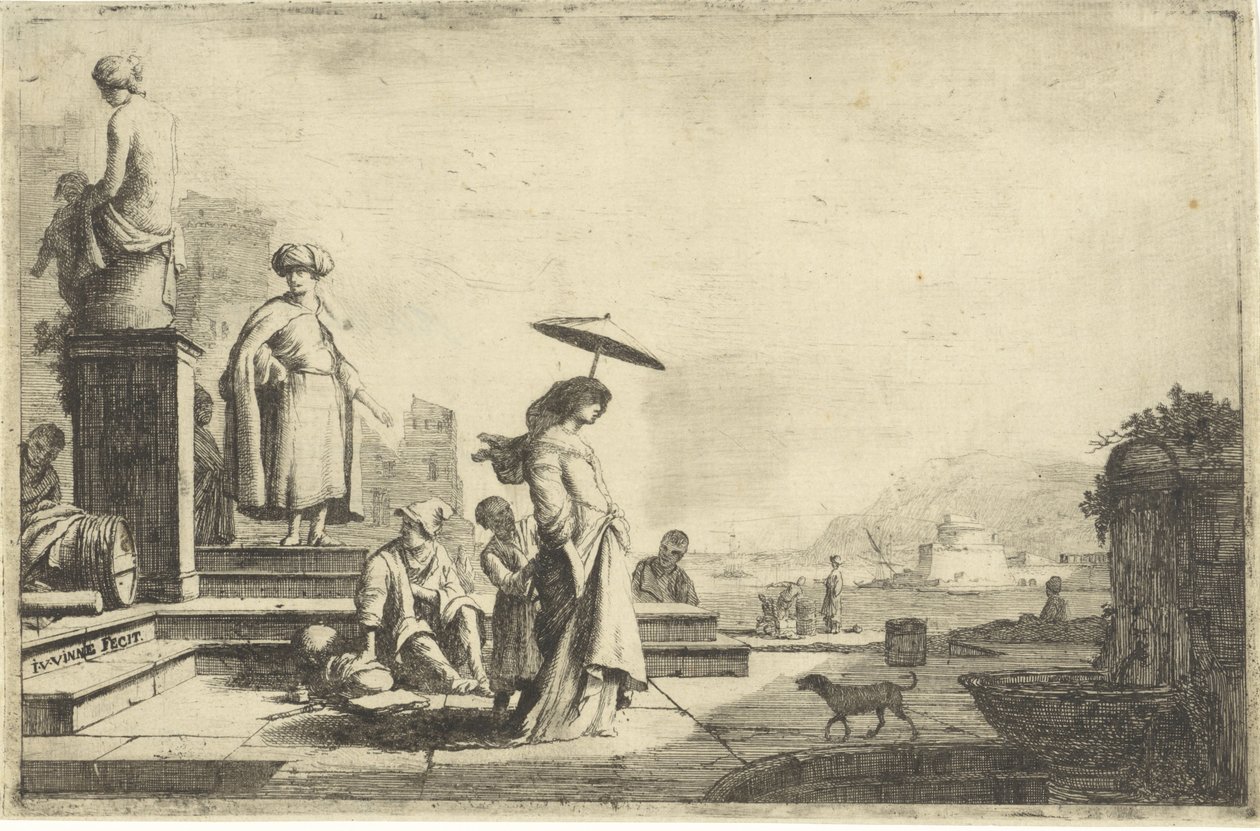 Pohled na středomořský přístav od Isaac Vincentsz. van der Vinne