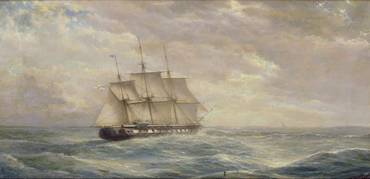 Britská loď na volném moři, 1876 od Isaac Walter Jenner