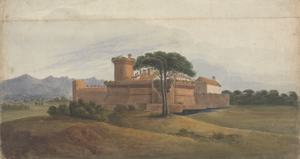 Hrad Ostia s horami v dálce od Isaac Weld