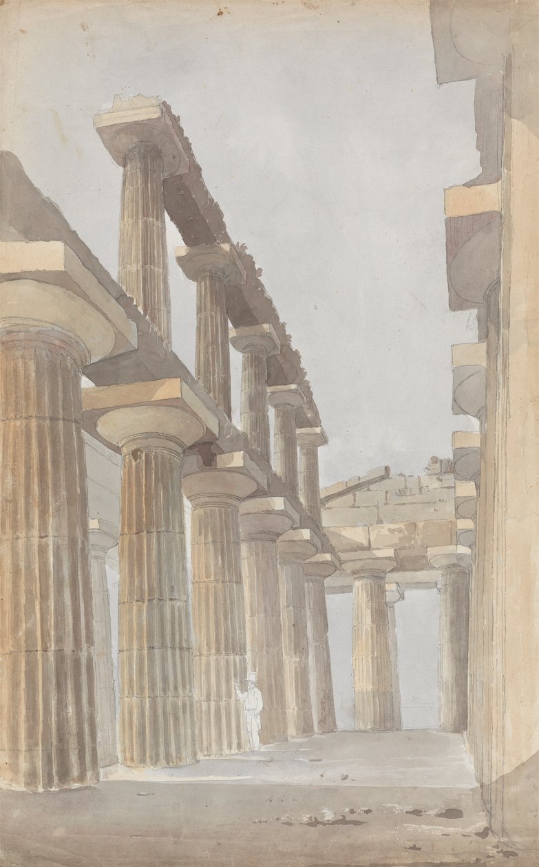 Interiér velkého chrámu v Paestum od Isaac Weld