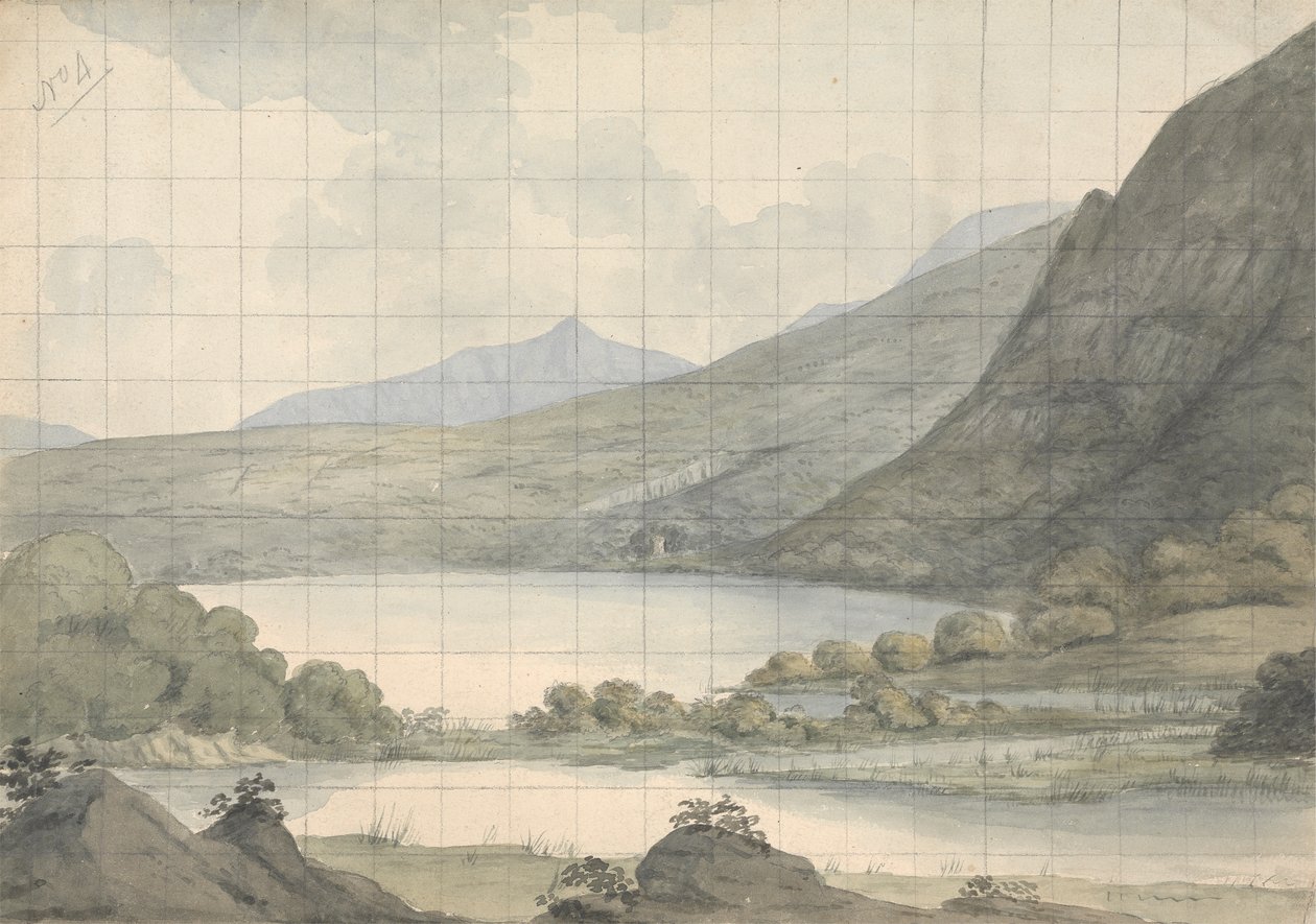 Jezero Turk při pohledu přes řeku a ostrov Brikeen (Irsko) od Isaac Weld
