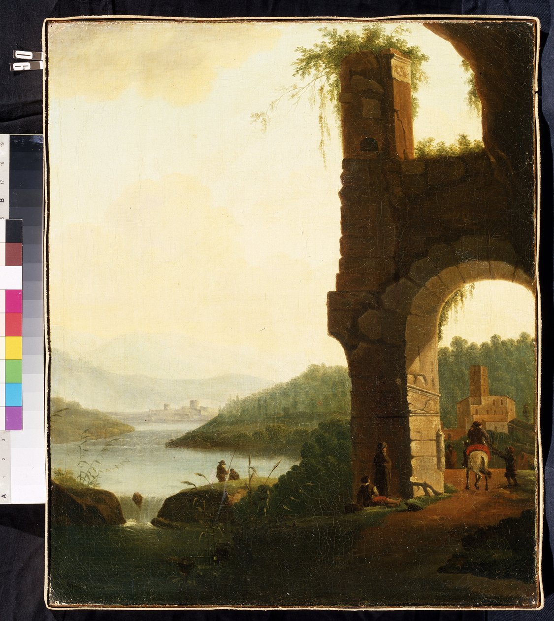Romantická krajina (A romantic landscape). Obraz Isaaca de Moucheron (1667-1744). Nizozemské umění, barokní styl. Olej na plátně. Michail Kroshitsky Art Museum, Sevastopol (Sevastopol) Ukrajina od Isaac de Moucheron