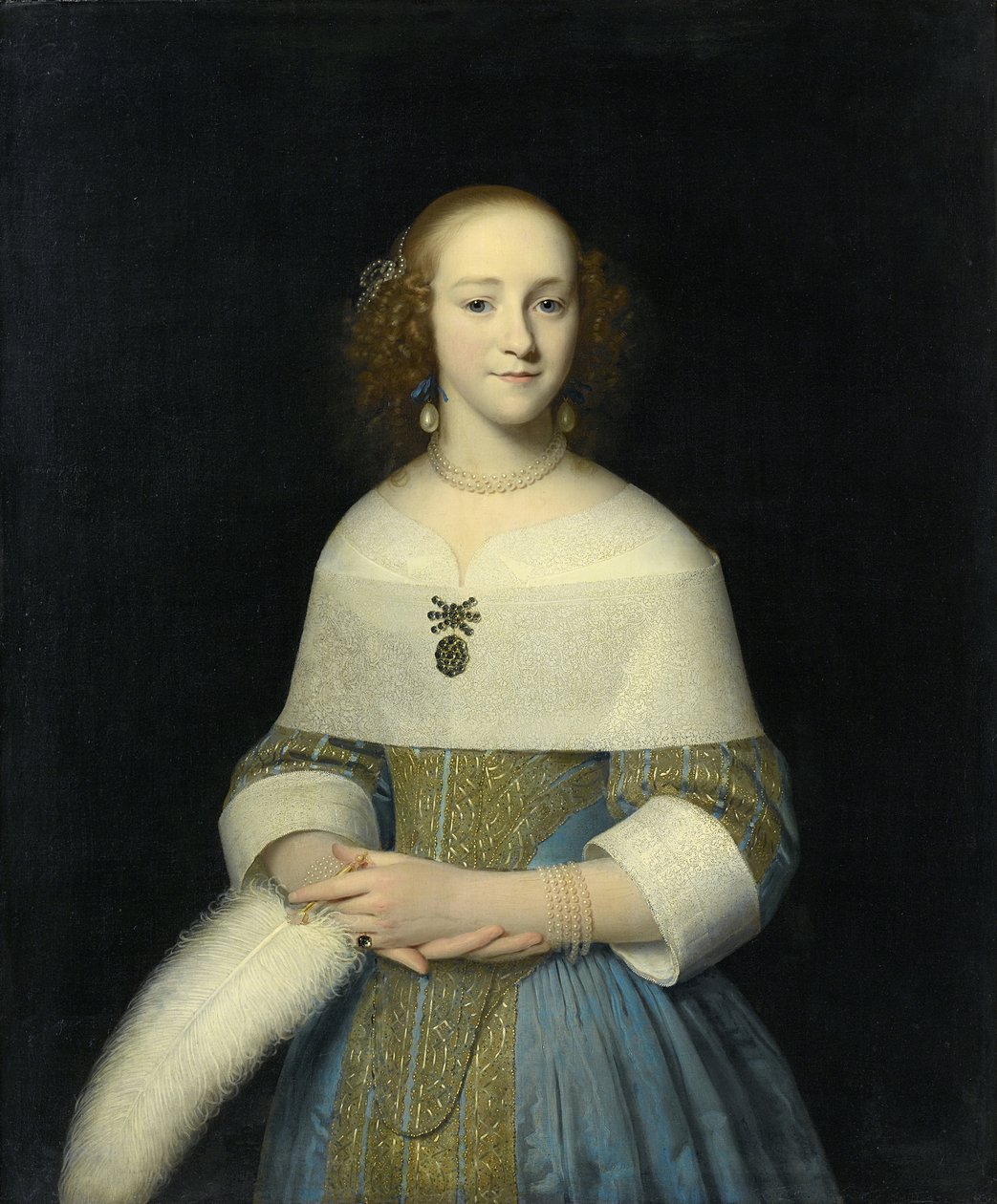 Portrét mladé ženy, možná Susanna Reael, 1656 od Isaack Luttichuys