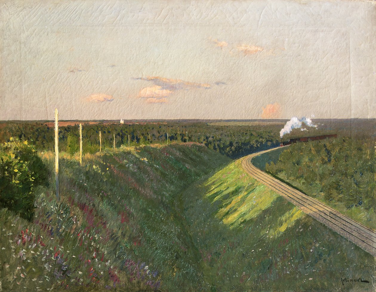 Vlak na své cestě od Isaak Ilyich Levitan