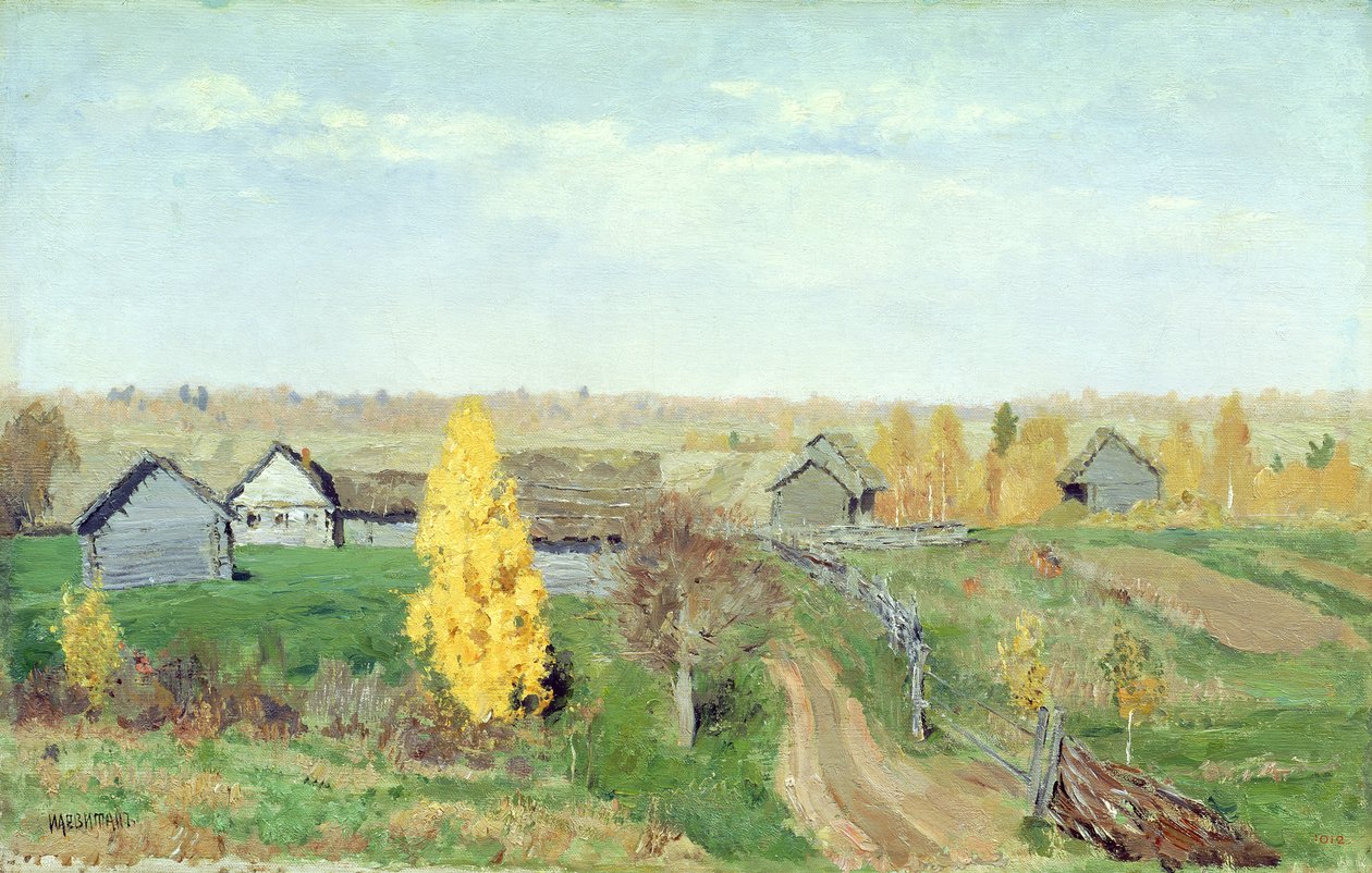 Zlatý podzim na vesnici, 1889 od Isaak Ilyich Levitan