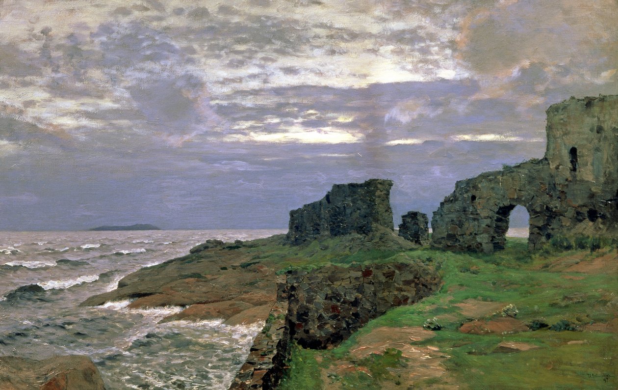 Pozůstatky dávných časů, Soumrak, Finsko, 1897 od Isaak Ilyich Levitan